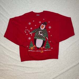 Christmas Sweatshirts veg Jerzees Penguin Holiday